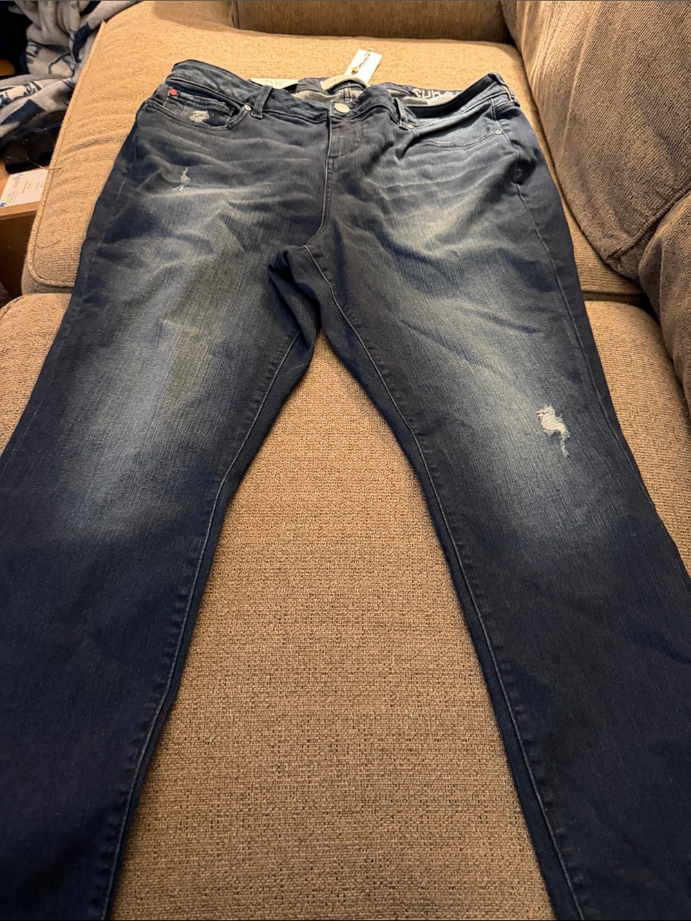 Slim Straight Men’s Jeans in Washed Dark Blue